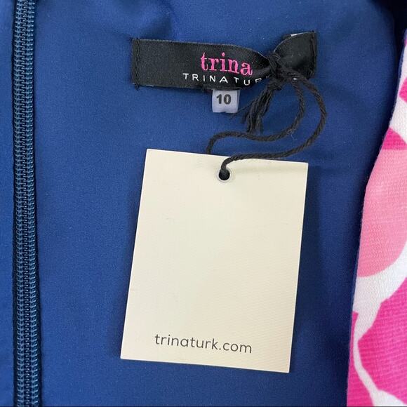 Trina Turk NWT Marcia 2 Floral Fit & Flare Dress Size 10 Sleeveless V-Neck - Picture 4 of 11